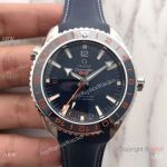 New Version Swiss Omege Seamaster 600m GMT Blue Rubber SS Watch